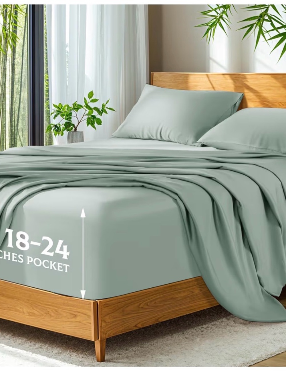 Breathable Sage Green Sheet Set - Soft Home Bedding